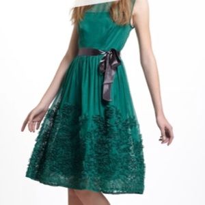 Anthropologie Green caridad ruffled dress by Tiny